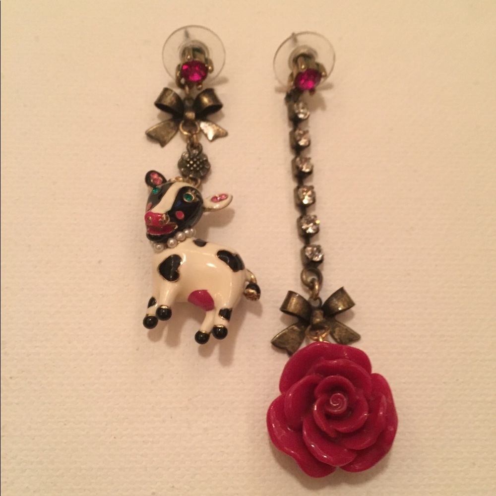 Betsey Johnson mix match earrings
